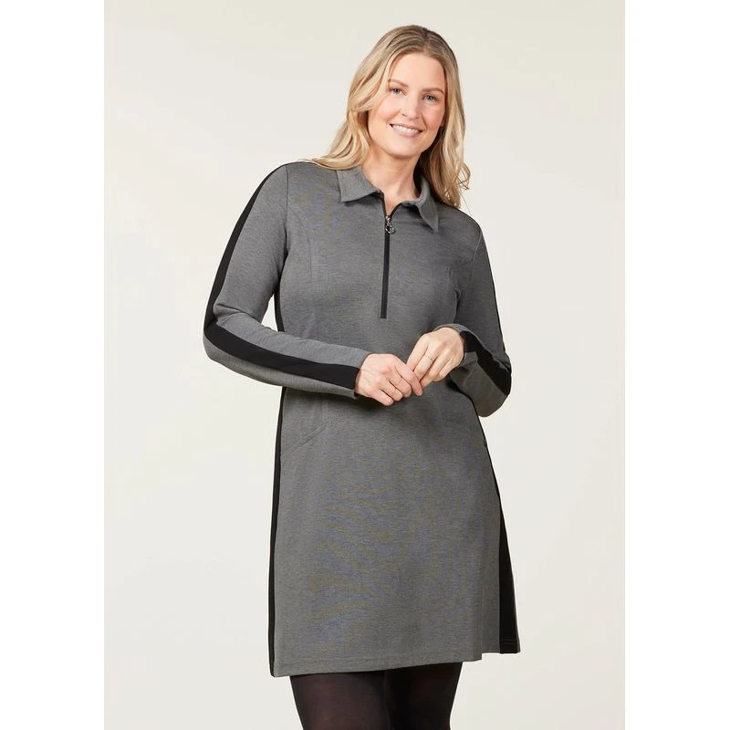 EQL Women's Ascent Ponte Tunic Dress - Charcoal Heather 2 EQL Women's Ascent Ponte Tunic Dress - Charcoal Heather - Image 2