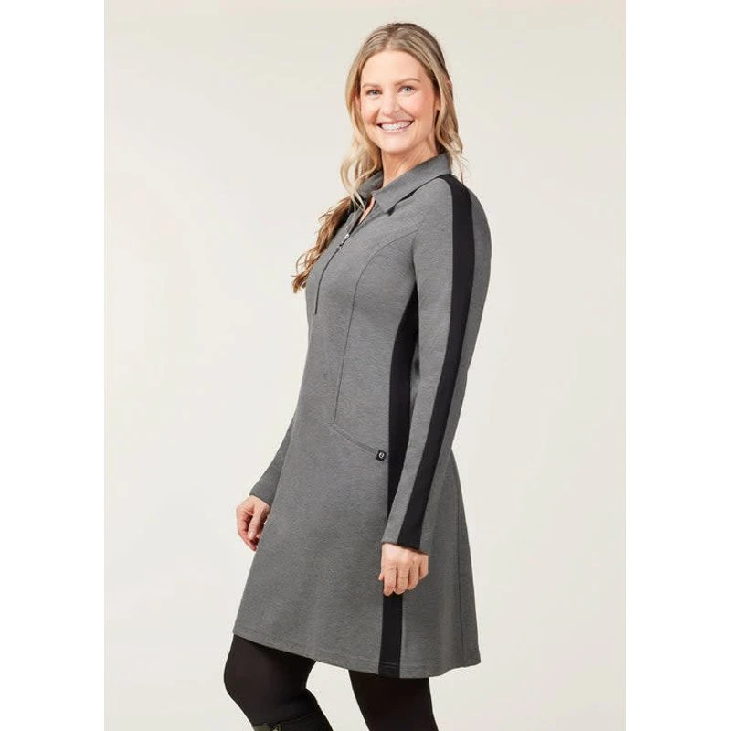 EQL Women's Ascent Ponte Tunic Dress - Charcoal Heather 3 EQL Women's Ascent Ponte Tunic Dress - Charcoal Heather - Image 3