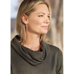 EQL Women's Textured Cowl Neck Dress - Evergreen -Horse Rider Wear 700545 800 800