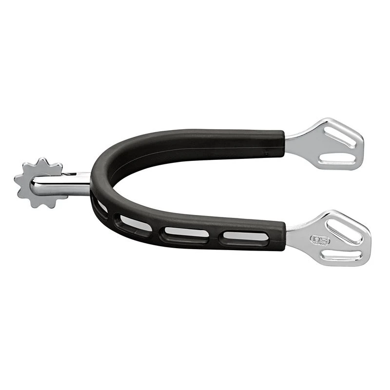 Herm Sprenger Ultra Fit Extra Grip 30mm 9pt Rowel Spurs - Stainless Steel/Black Grip 1 Herm Sprenger Ultra Fit Extra Grip 30mm 9pt Rowel Spurs - Stainless Steel/Black Grip