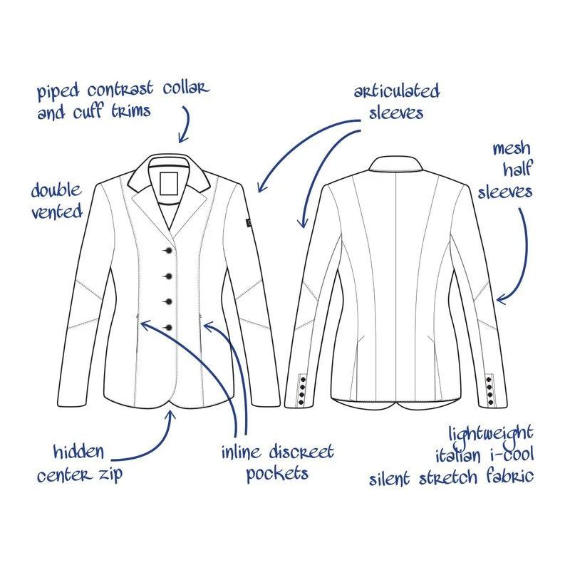 Tredstep Women's Solo Vision Competition Coat - Grey 4 Tredstep Women's Solo Vision Competition Coat - Grey - Image 4