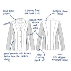 Tredstep Women's Solo Airlite Competition Coat - Black 5 Tredstep Women's Solo Airlite Competition Coat - Black -Horse Rider Wear 704957 800 800