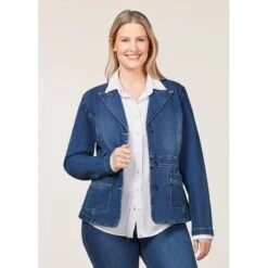 EQL Women's In Motion Denim Blazer - Midnight Wash -Horse Rider Wear 711294 800 800