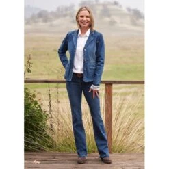 EQL Women's In Motion Denim Blazer - Midnight Wash -Horse Rider Wear 711296 800 800