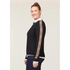EQL Women's Snaffle Stripe Sweater - Black/Caramel 9 EQL Women's Snaffle Stripe Sweater - Black/Caramel -Horse Rider Wear 711396 800 800