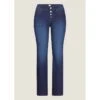 EQL Women's In Motion Button Fly Straight Leg Jeans - Midnight Wash