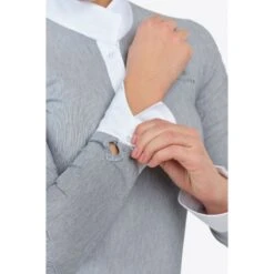 Cavalliera Women's Universe Long Sleeve Show Shirt - White/Black Microstripe -Horse Rider Wear 712679 800 800