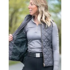 FITS Women's Ainsley Quilted Vest - Ash/Horseshoe -Horse Rider Wear 716409 800 800