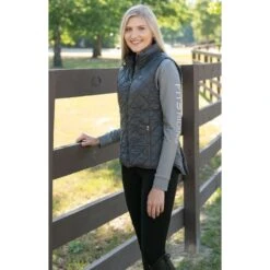 FITS Women's Ainsley Quilted Vest - Ash/Horseshoe -Horse Rider Wear 716412 800 800