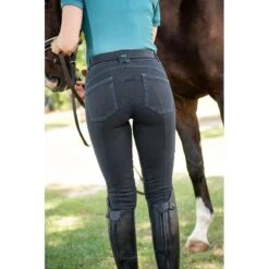 FITS Women's Denim Full Seat Tread Breeches - Onyx 8 FITS Women's Denim Full Seat Tread Breeches - Onyx -Horse Rider Wear 716492 800 800