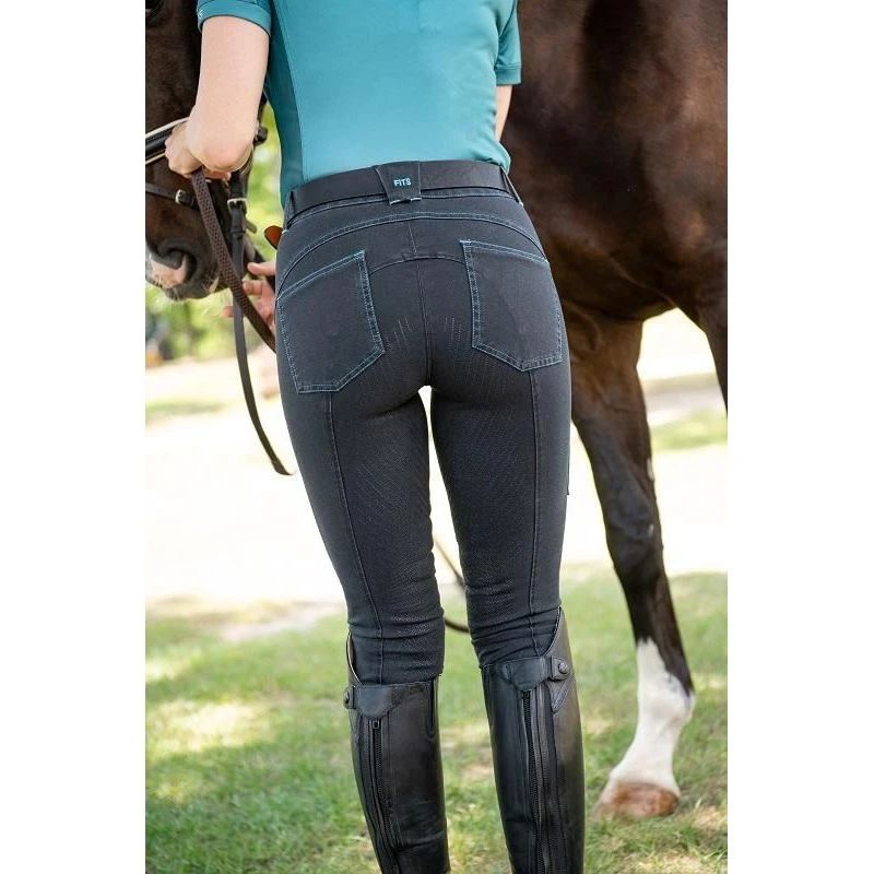 FITS Women's Denim Full Seat Tread Breeches - Onyx 4 FITS Women's Denim Full Seat Tread Breeches - Onyx - Image 4