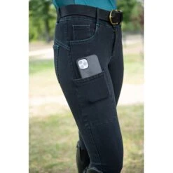 FITS Women's Denim Full Seat Tread Breeches - Onyx 9 FITS Women's Denim Full Seat Tread Breeches - Onyx -Horse Rider Wear 716493 800 800