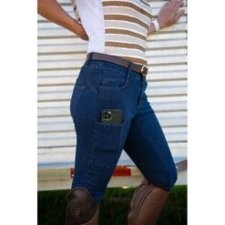 FITS Women's Denim Full Seat Tread Breeches - Midnight 6 FITS Women's Denim Full Seat Tread Breeches - Midnight -Horse Rider Wear 716530 800 800